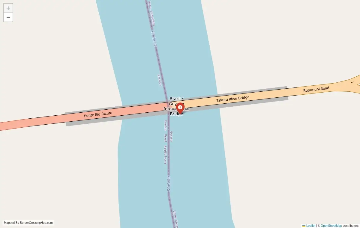 Map overview of border crossings