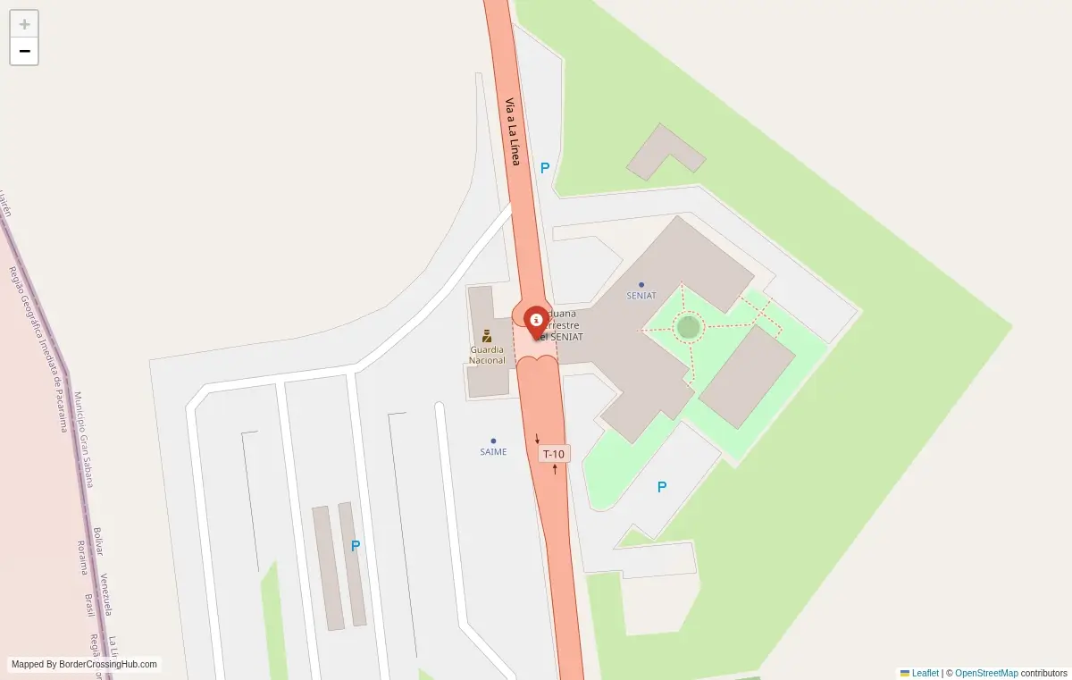 Map overview of border crossings