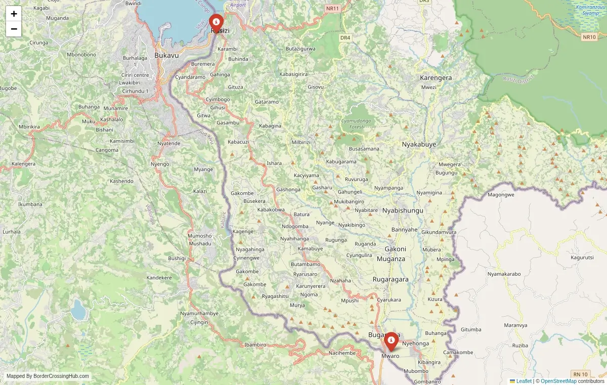 Map overview of border crossings