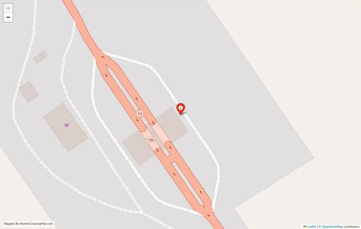 Map overview of border crossings