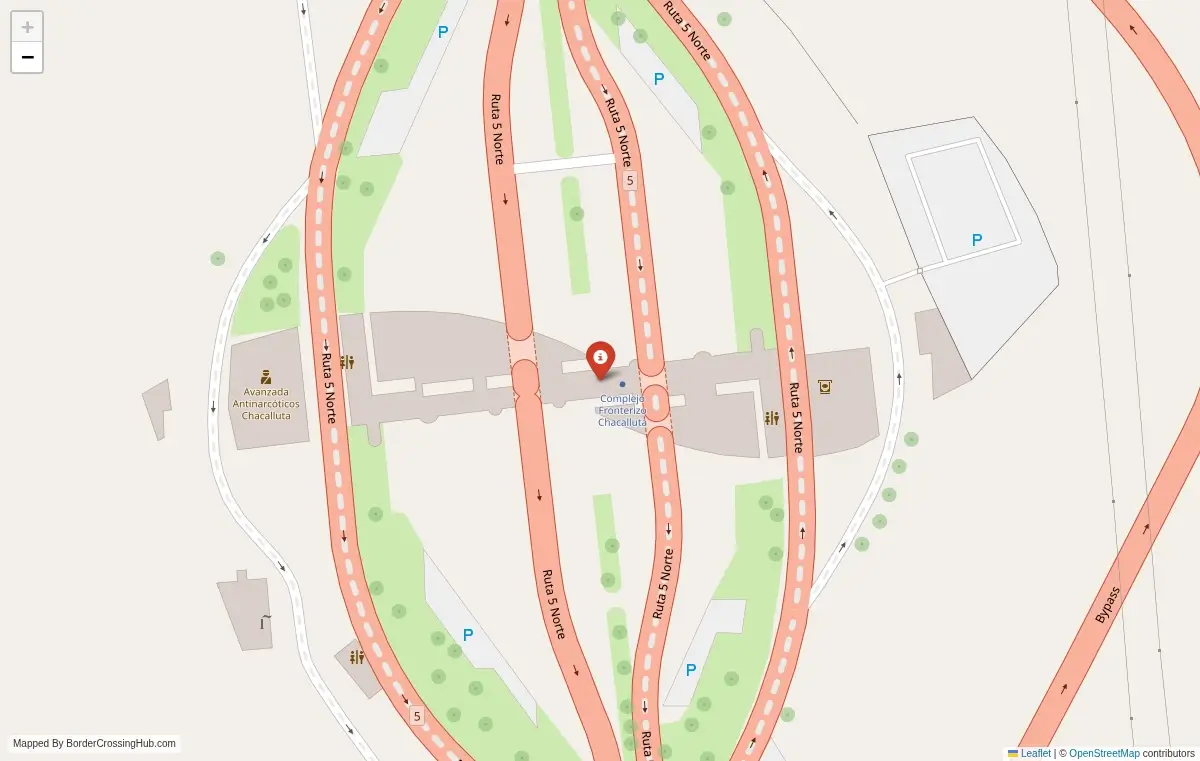 Map overview of border crossings