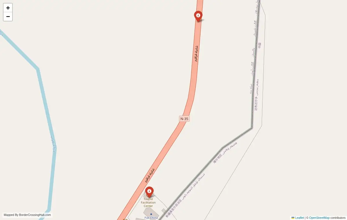 Map overview of border crossings