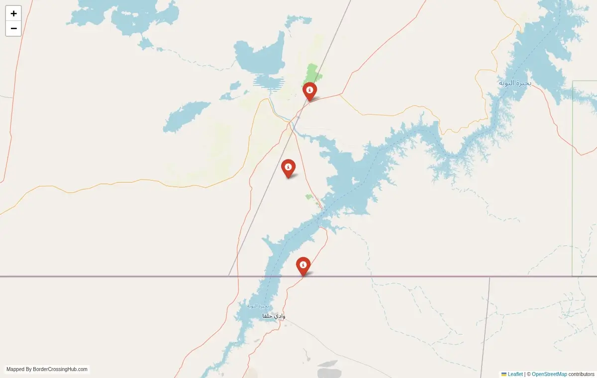 Map overview of border crossings