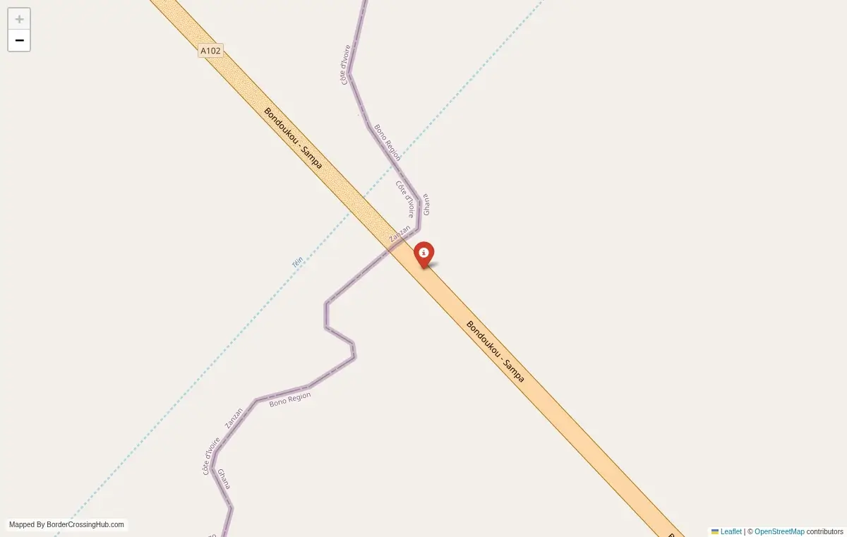 Map overview of border crossings