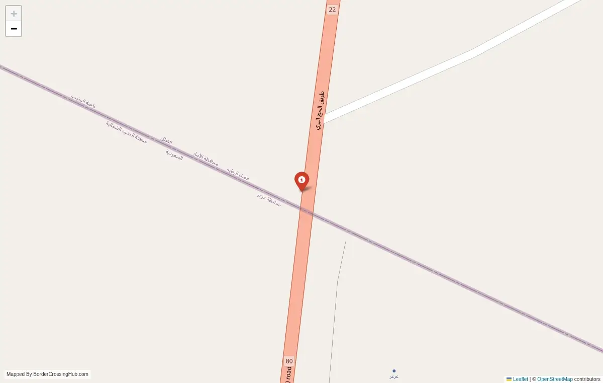 Map overview of border crossings