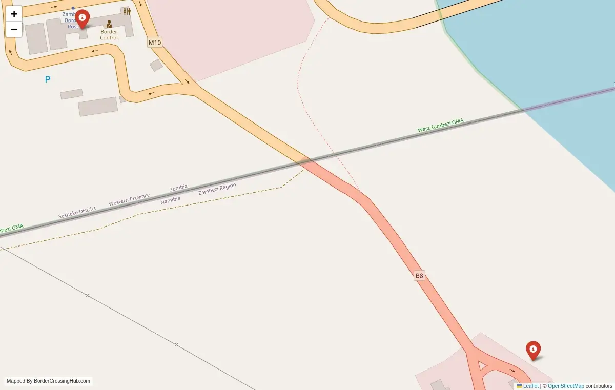 Map overview of border crossings
