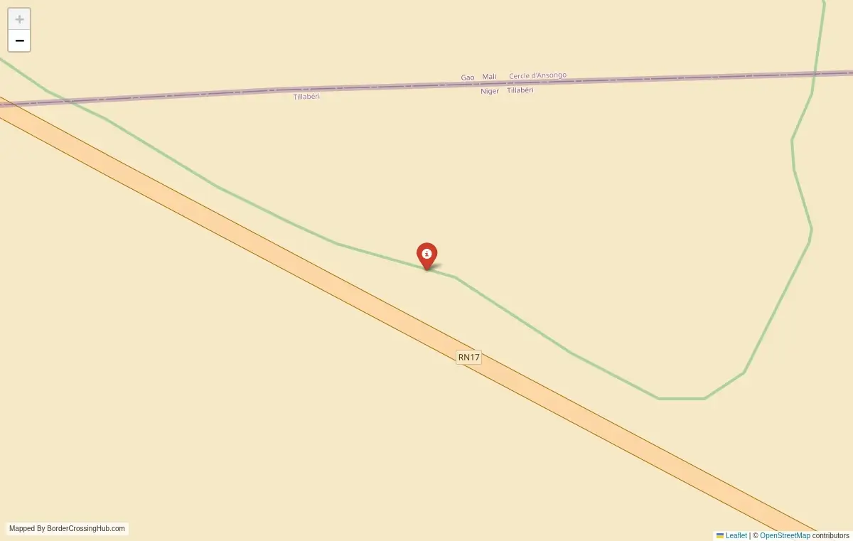 Map overview of border crossings