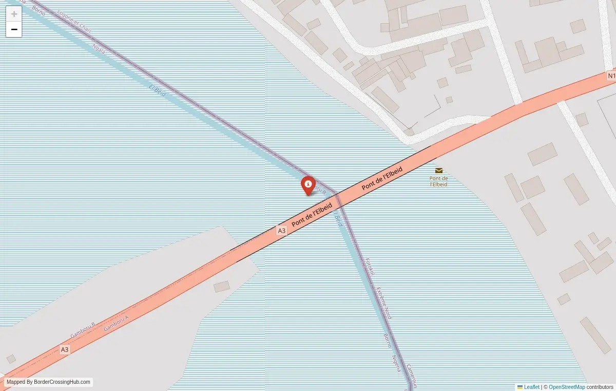 Map overview of border crossings