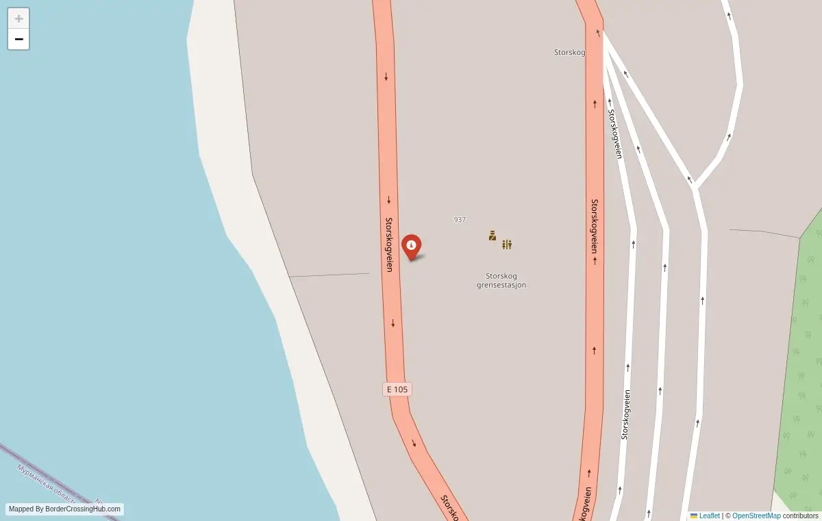 Map overview of border crossings