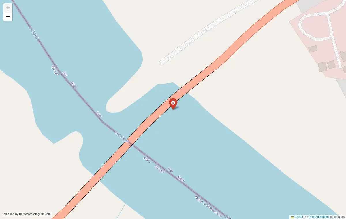 Map overview of border crossings