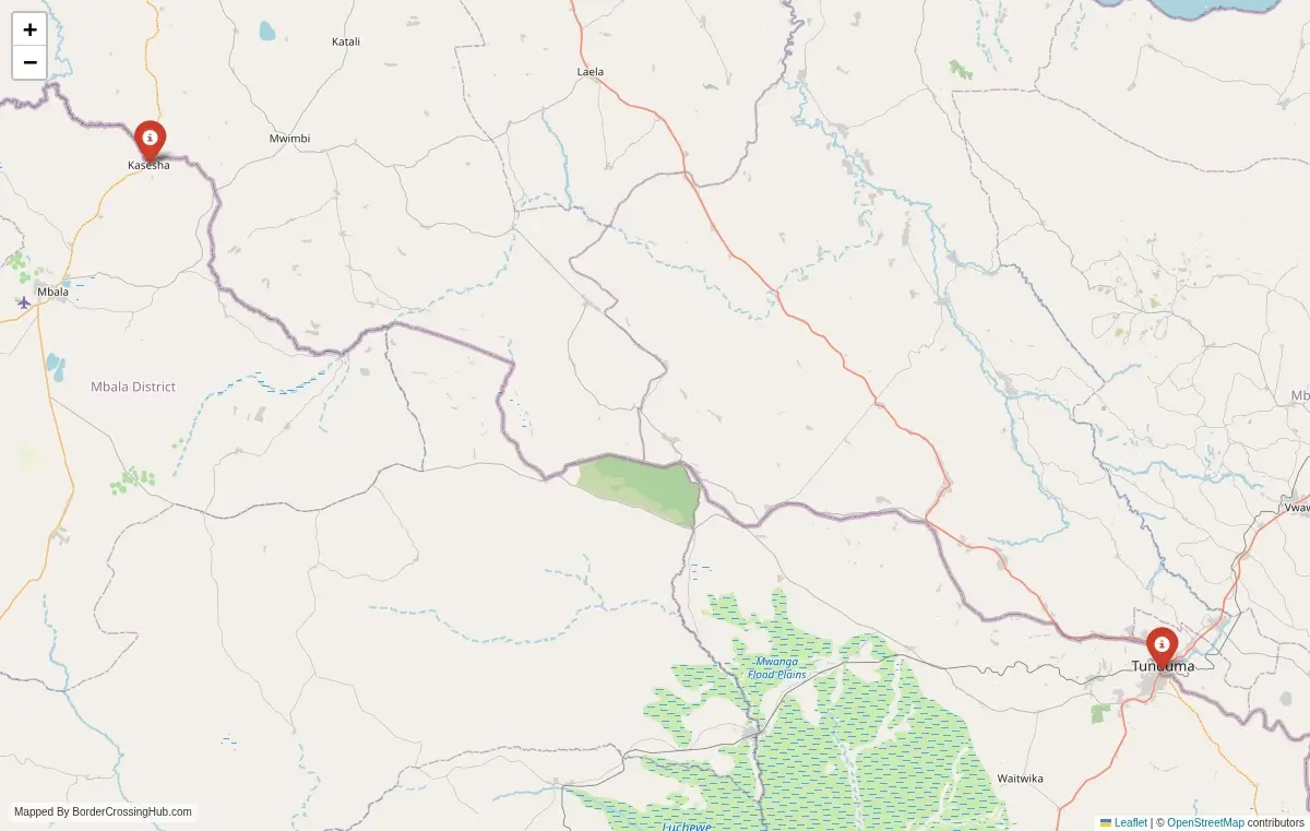 Map overview of border crossings