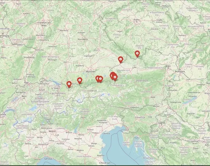 Map overview of border crossings