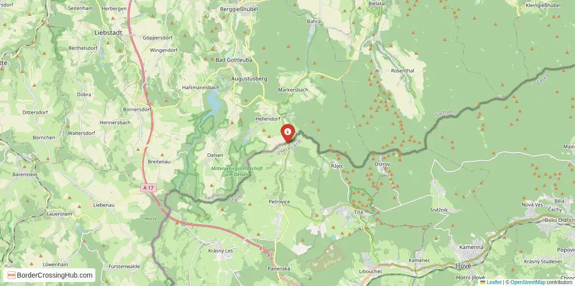 Map of the Bahratal – Petrovice crossing