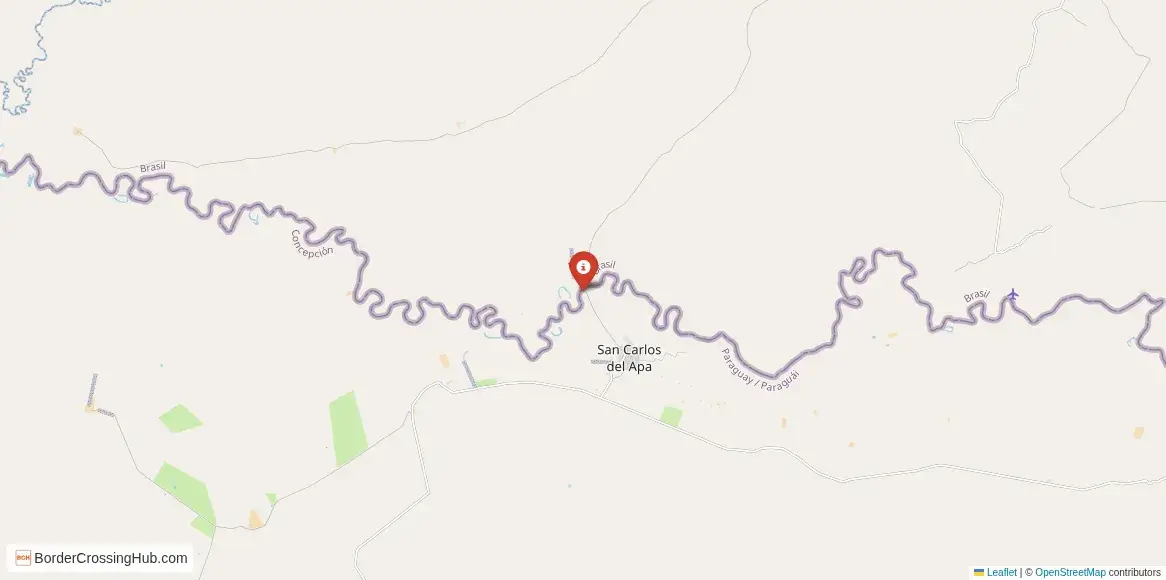 Map of the Caracol – San Carlos del Apa crossing