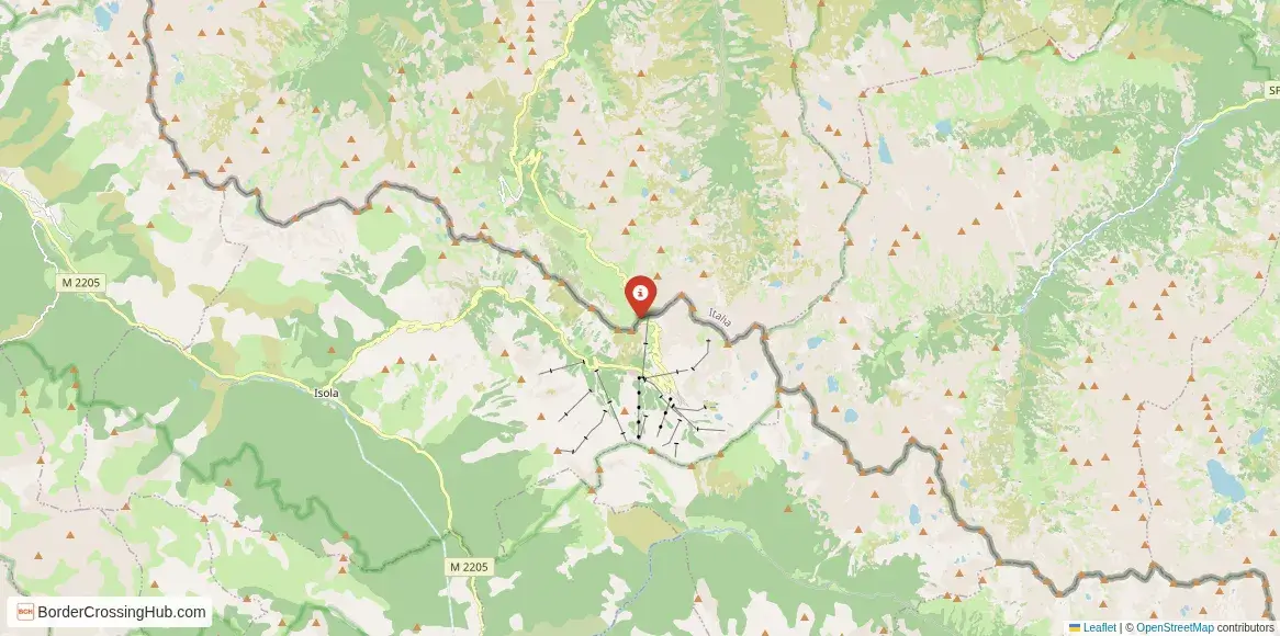 Map of the Col de la Lombarde – Colle della Lombarda crossing