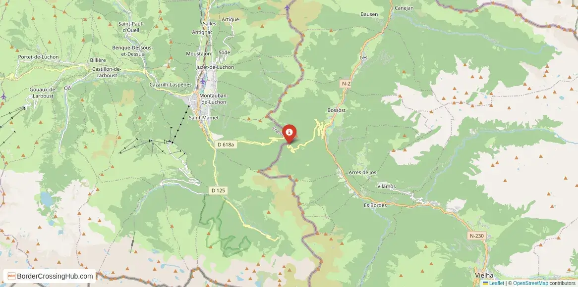 Map of the Col du Portillon – Portillon crossing