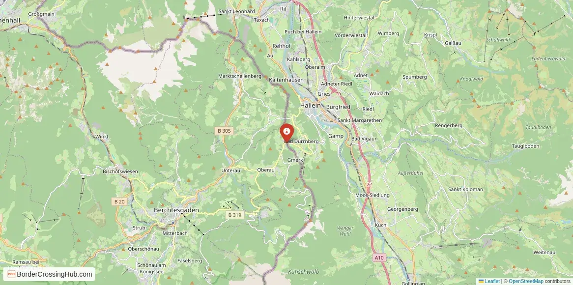 Map of the Dürrnberg – Bayern crossing