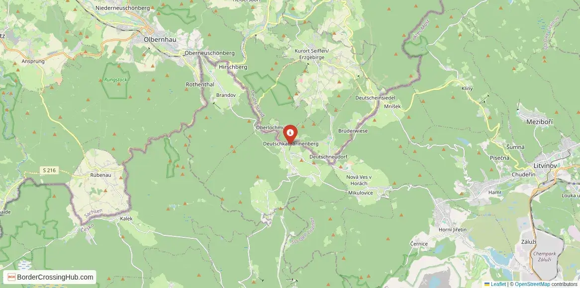 Map of the Deutschkatharinenberg – Hora Svaté Kateřiny crossing