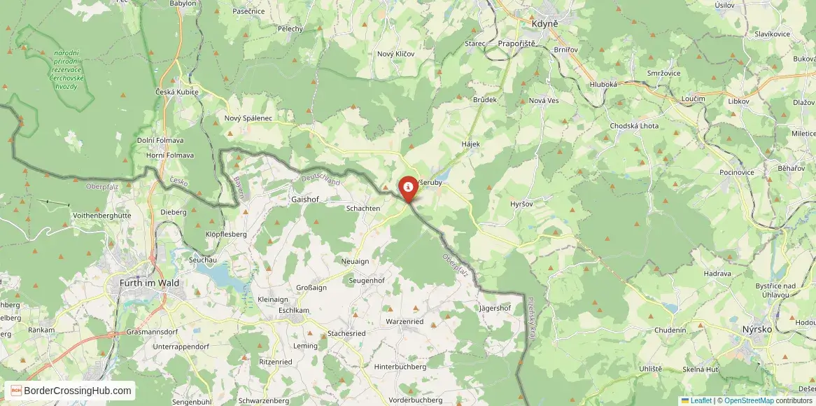 Map of the Eschlkam – Všeruby crossing