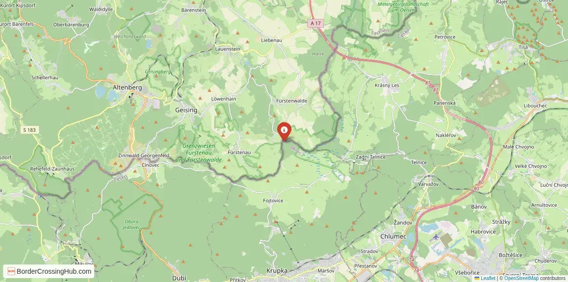 Map of the Fojtovice – Müglitz crossing