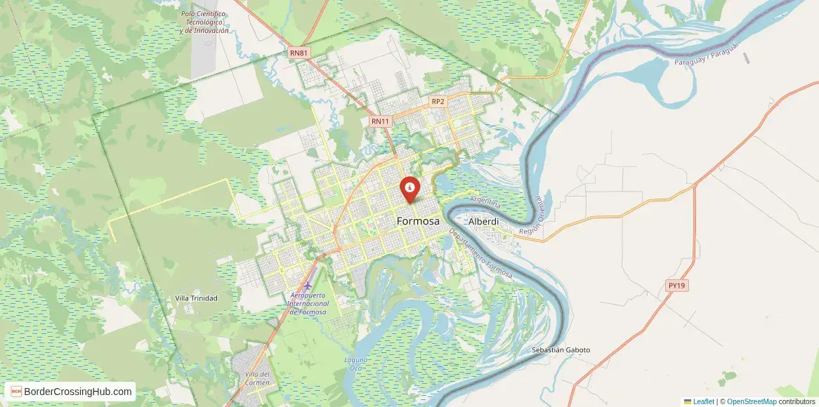 Map of the Formosa – Alberdi crossing