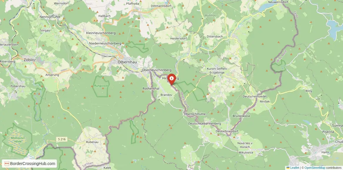 Map of the Hirschberg – Brandov crossing
