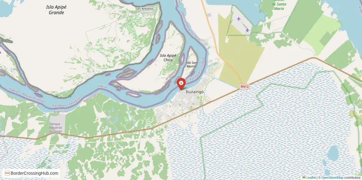 Map of the Ituzaingó – Ayolas crossing