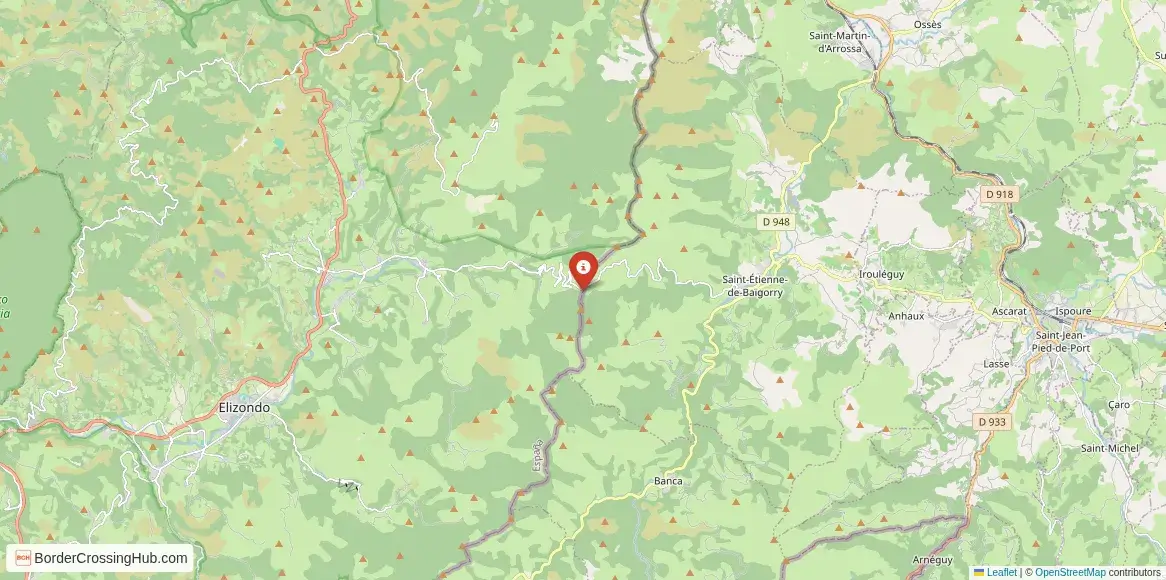 Map of the Izpegi Pass – Erratzu crossing