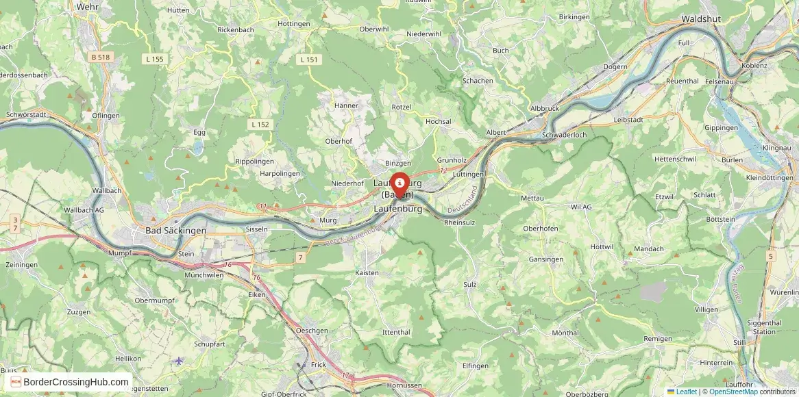 Map of the Laufenburg – Laufenburg crossing