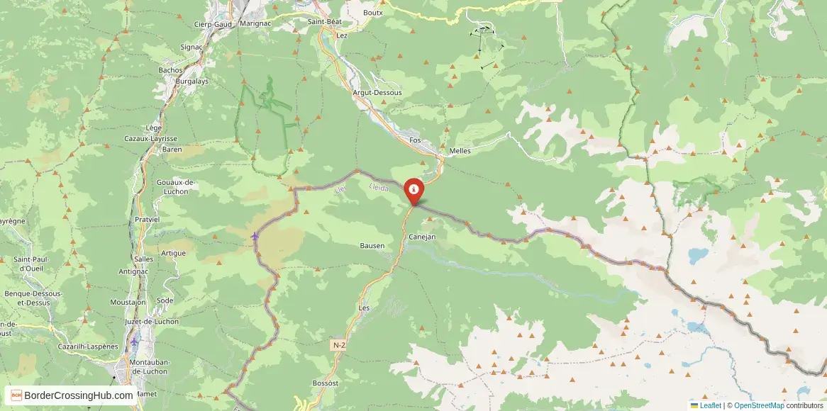 Map of the Pont de Rei – Bausen crossing