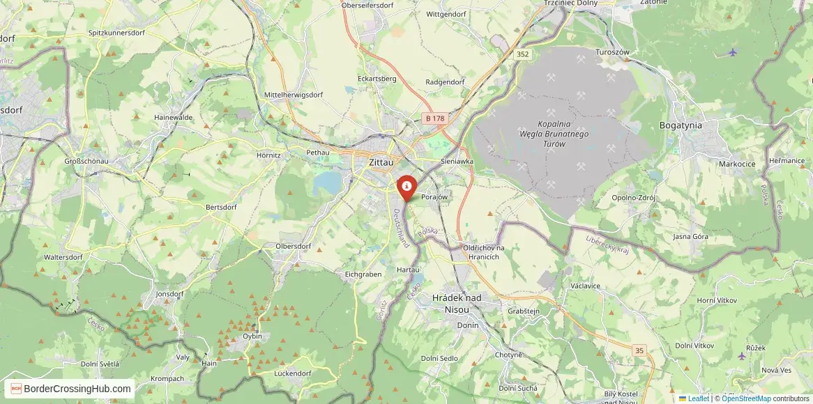 Map of the Porajów – Zittau crossing