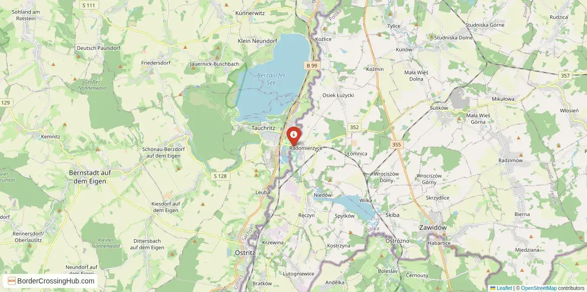 Map of the Radomierzyce – Hagenwerder crossing