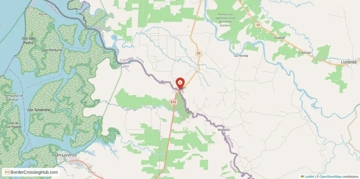 Map of the San Lorenzo – San Lorenzo crossing