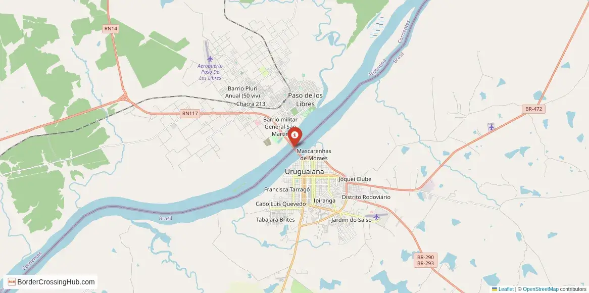 Map of the Uruguaiana – Paso de los Libres crossing