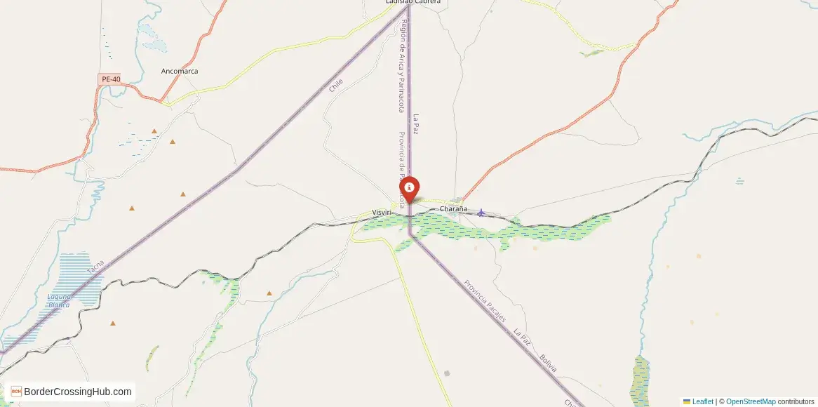Map of the Visviri – Charaña crossing