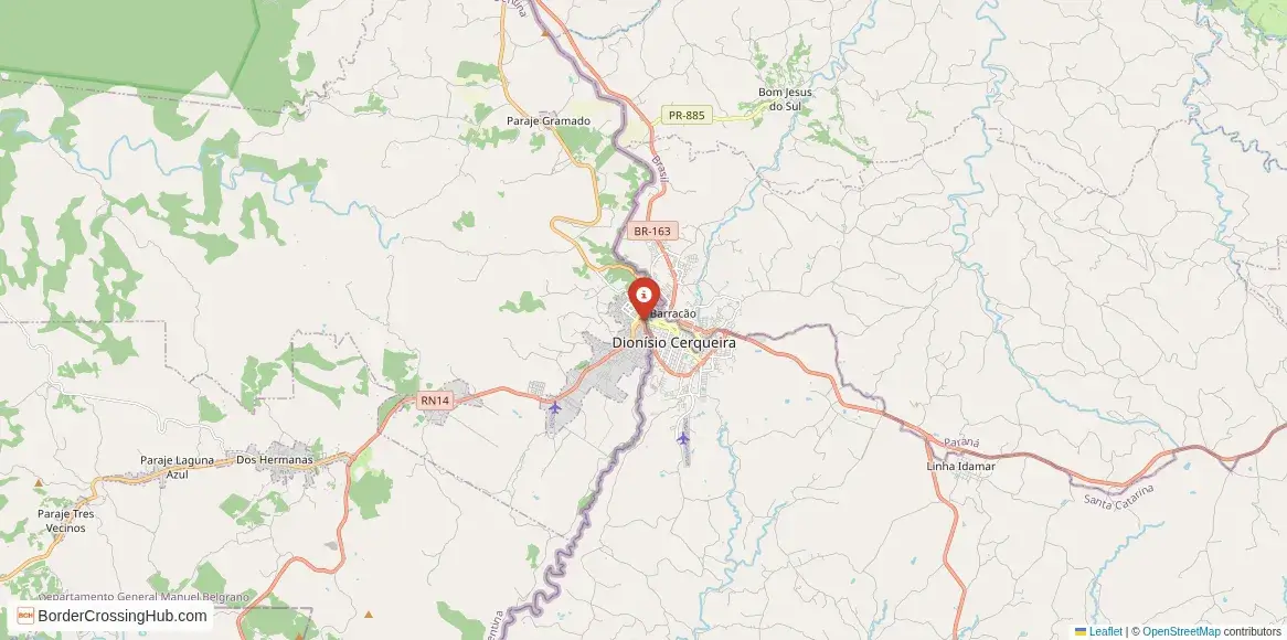 Map of the Dionísio Cerqueira – Bernardo de Irigoyen crossing