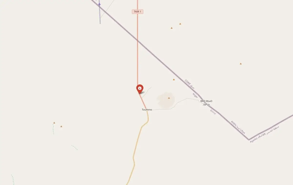 Map overview of border crossings