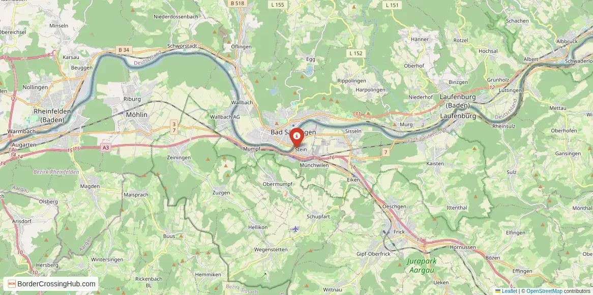 Map of the Laufenburg – Bad Säckingen crossing