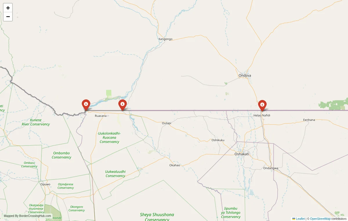Map overview of border crossings