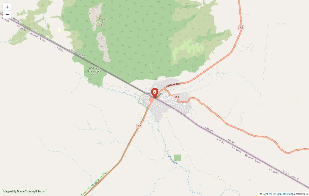 Map overview of border crossings