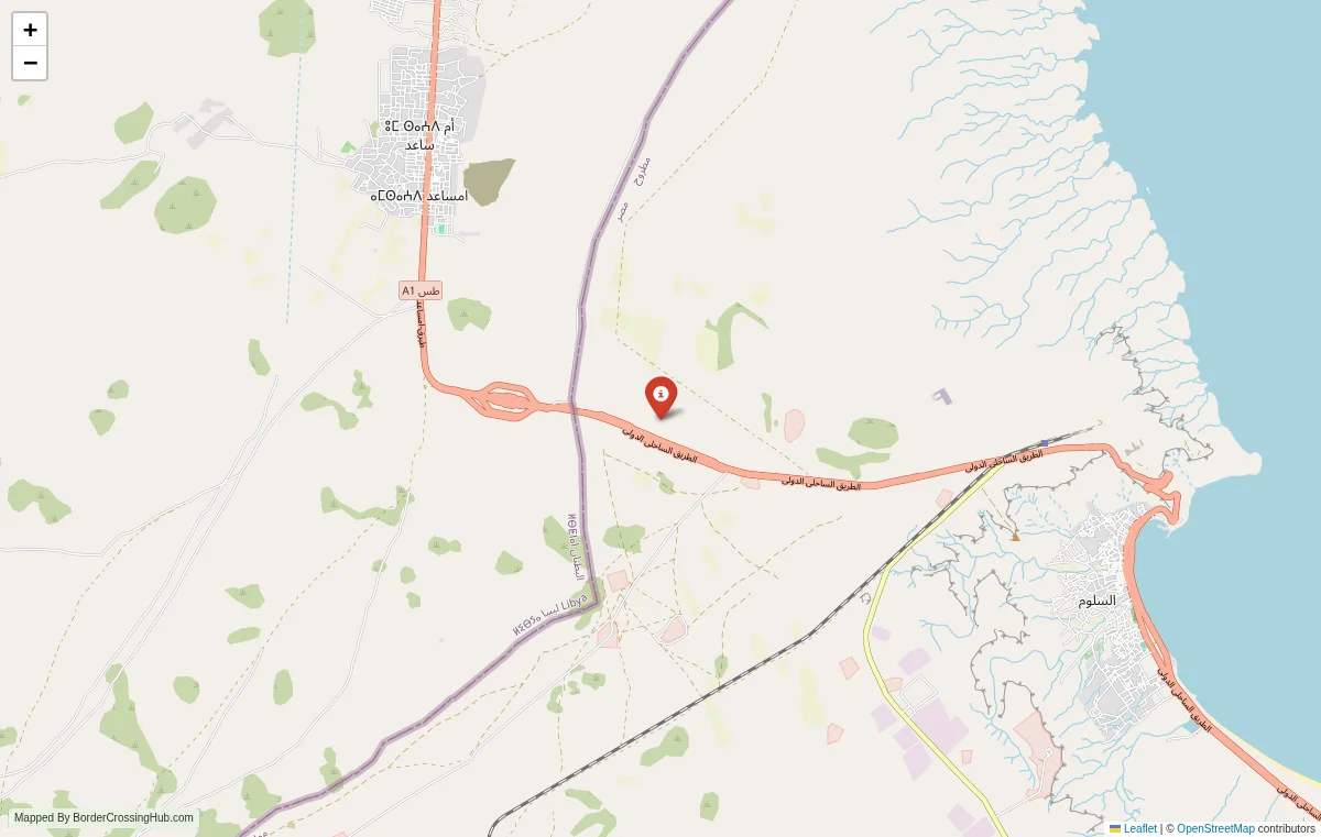 Map overview of border crossings