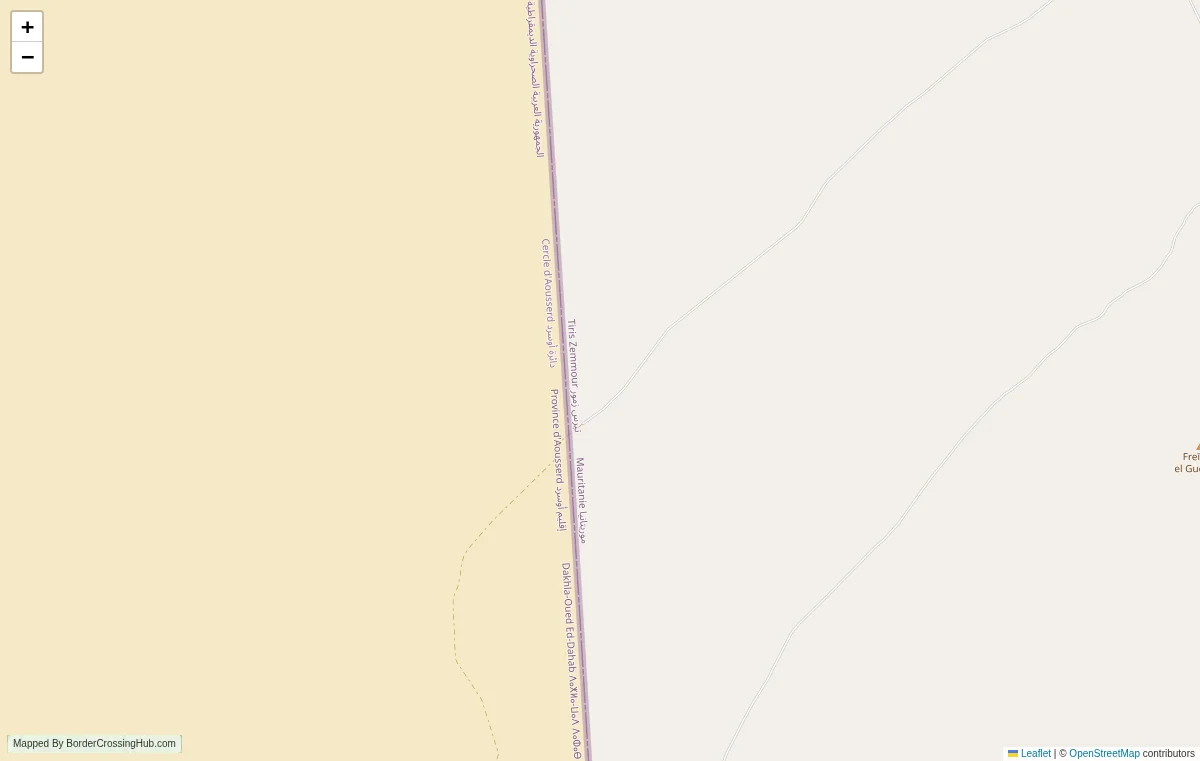 Map overview of border crossings