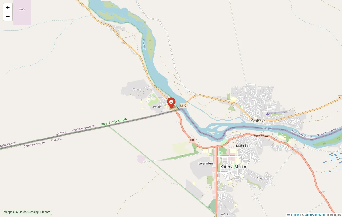 Map overview of border crossings
