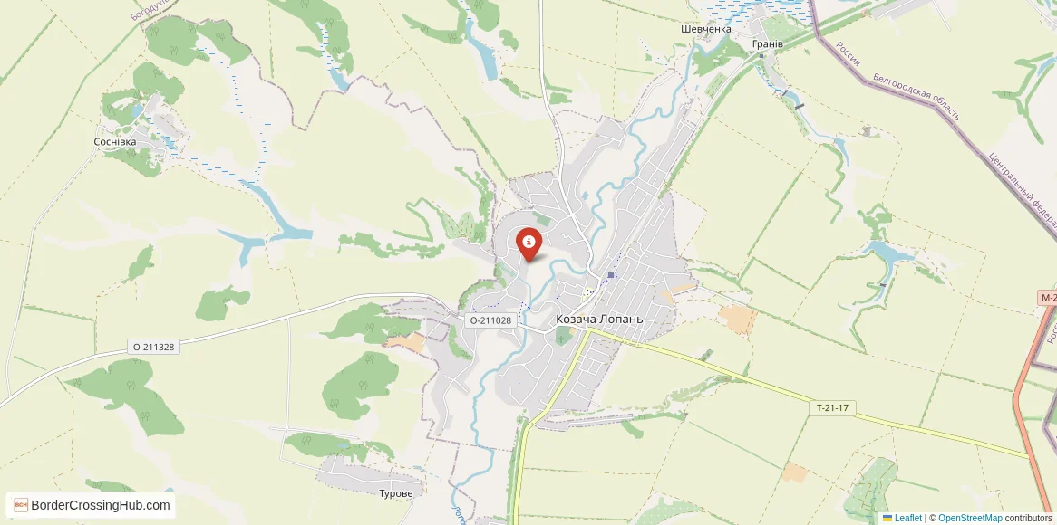 Map of the Kozacha Lopan – Dolbino crossing