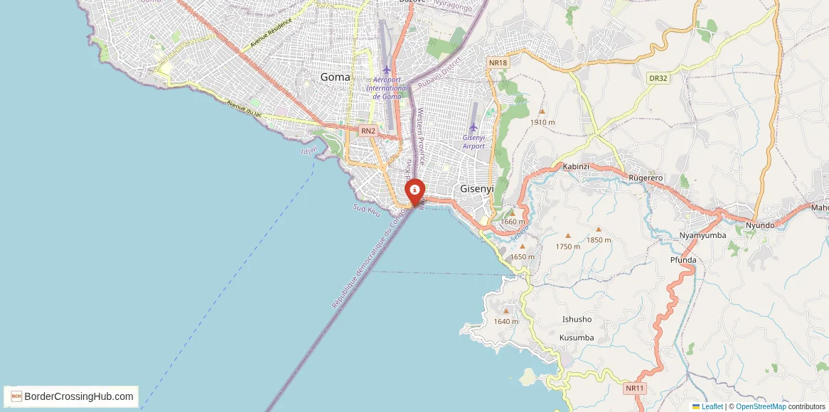 Map of the Gisenyi – Goma crossing