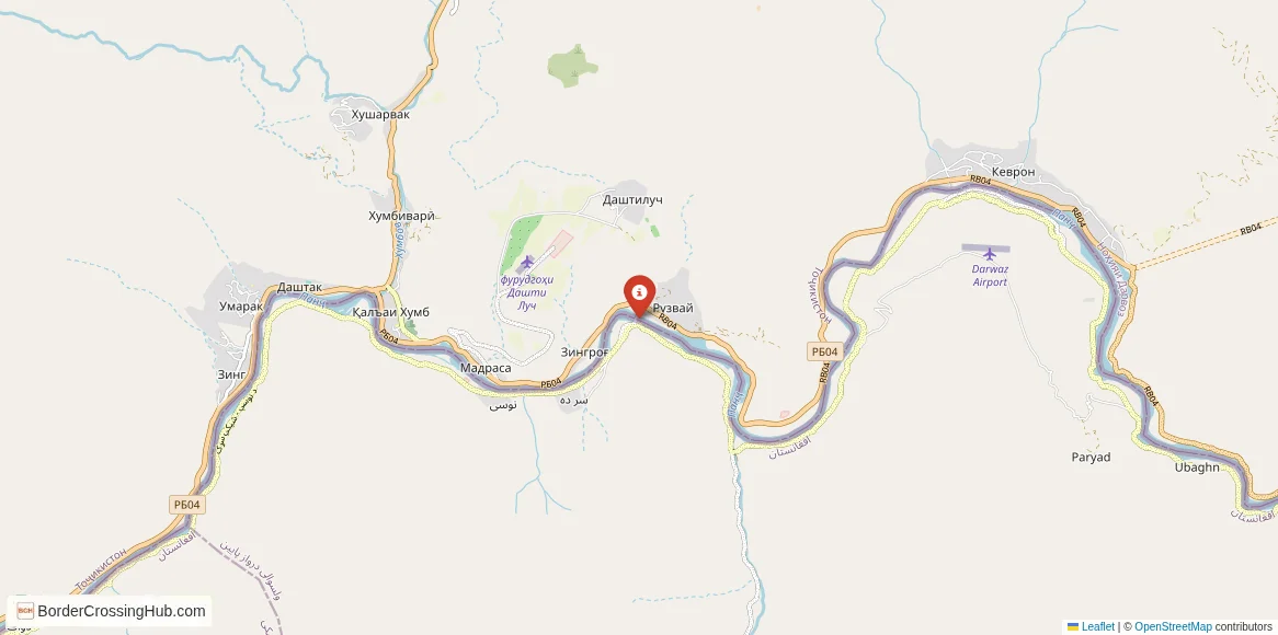 Map of the Ruzvay / Ruzvai – Nusai crossing