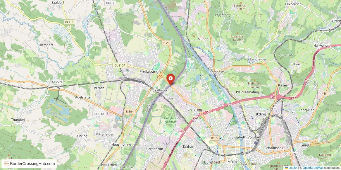 Map of the Salzburg – Freilassing crossing
